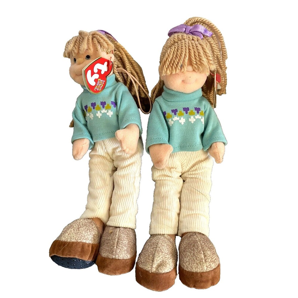 TY plush dolls Teenie Beanie Boppers Cool Cassidy twin girl blonde stuffed baby